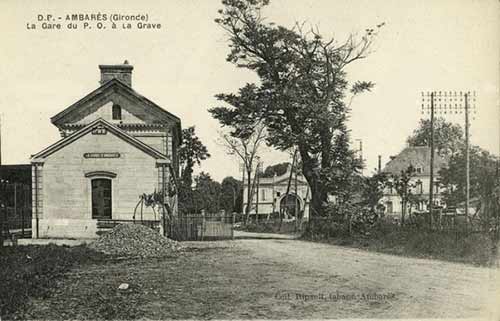Carte postale ancienne gare Ambarès-et-Lagrave